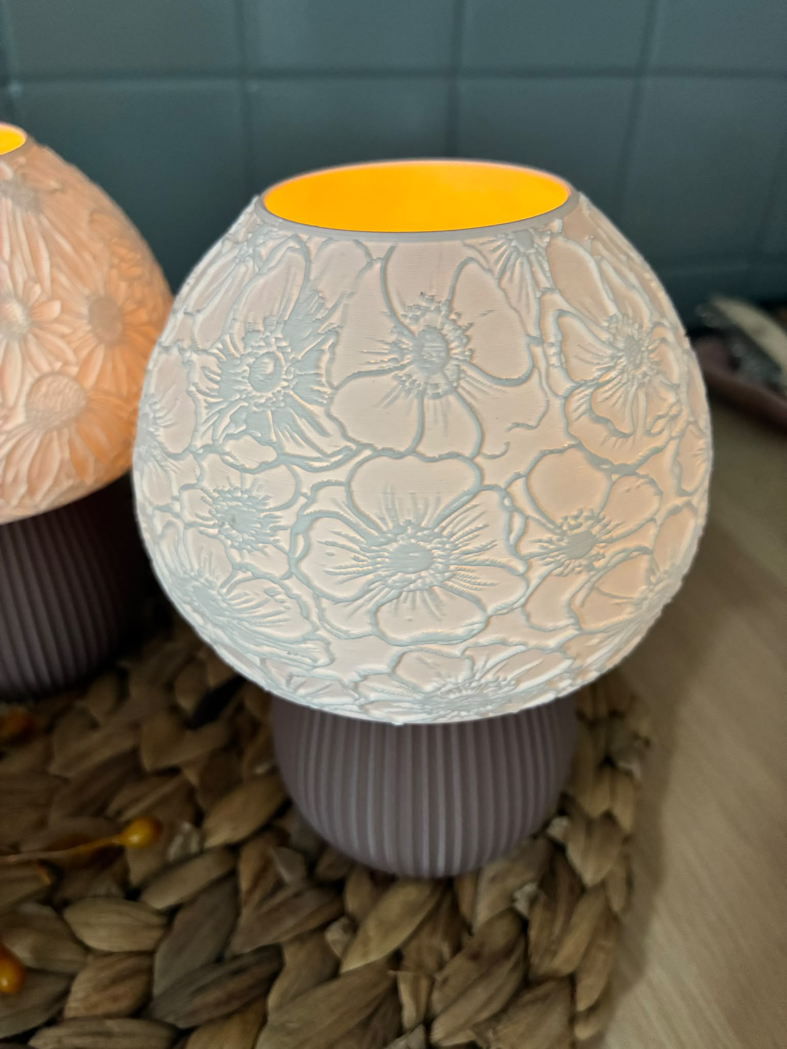 🍄 Pilzlicht mit floralem Design – gemütliche Lichtdeko aus dem 3D-Druck
