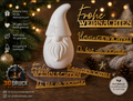 🎄 Beleuchteter Weihnachtswichtel mit 3 Schriftzügen – 15 cm – festliche 3D-Deko