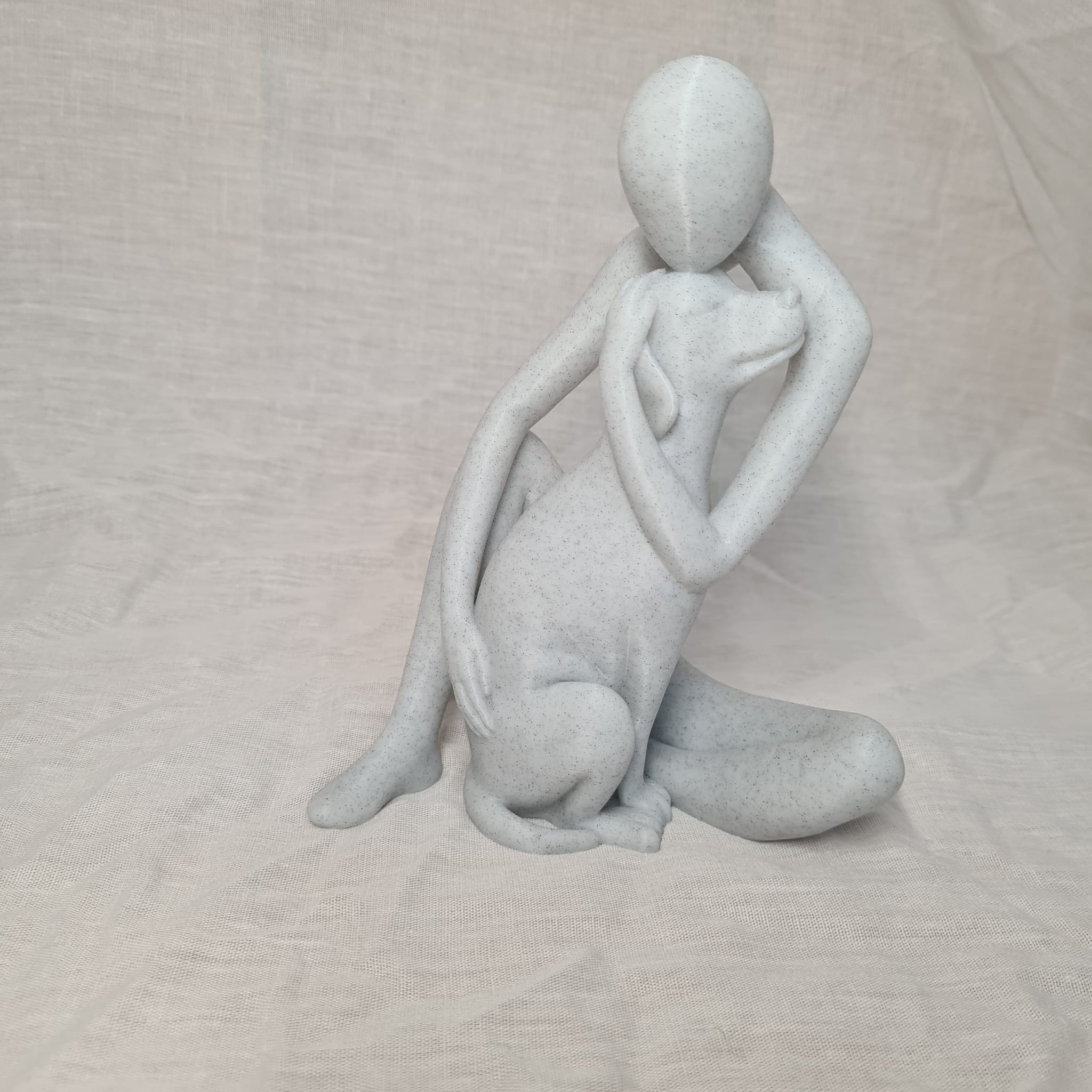 ❤️ Moderne Skulptur „Mensch & Hund“